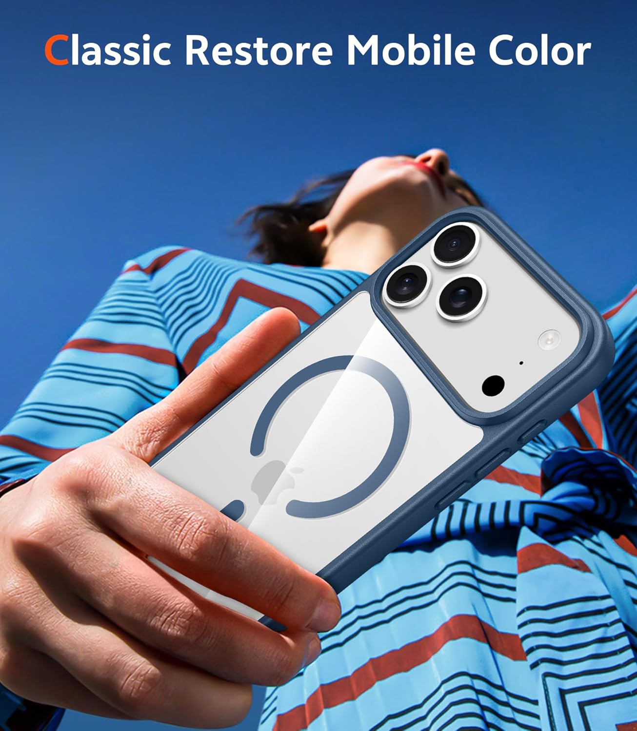 FNTCASE for iPhone 17 Pro-Max Case: Clear Magnetic Phone Cases with Screen Protector Compatible with Magsafe Slim Anti Yellowing Rugged Shockproof Protective Transparent Cell Phone Cover (B-Blue) - Image 7