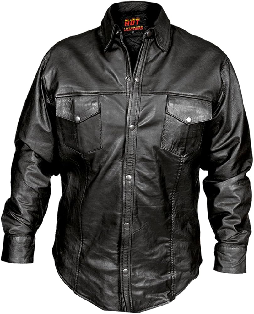 Leather shirt amazon Clearance