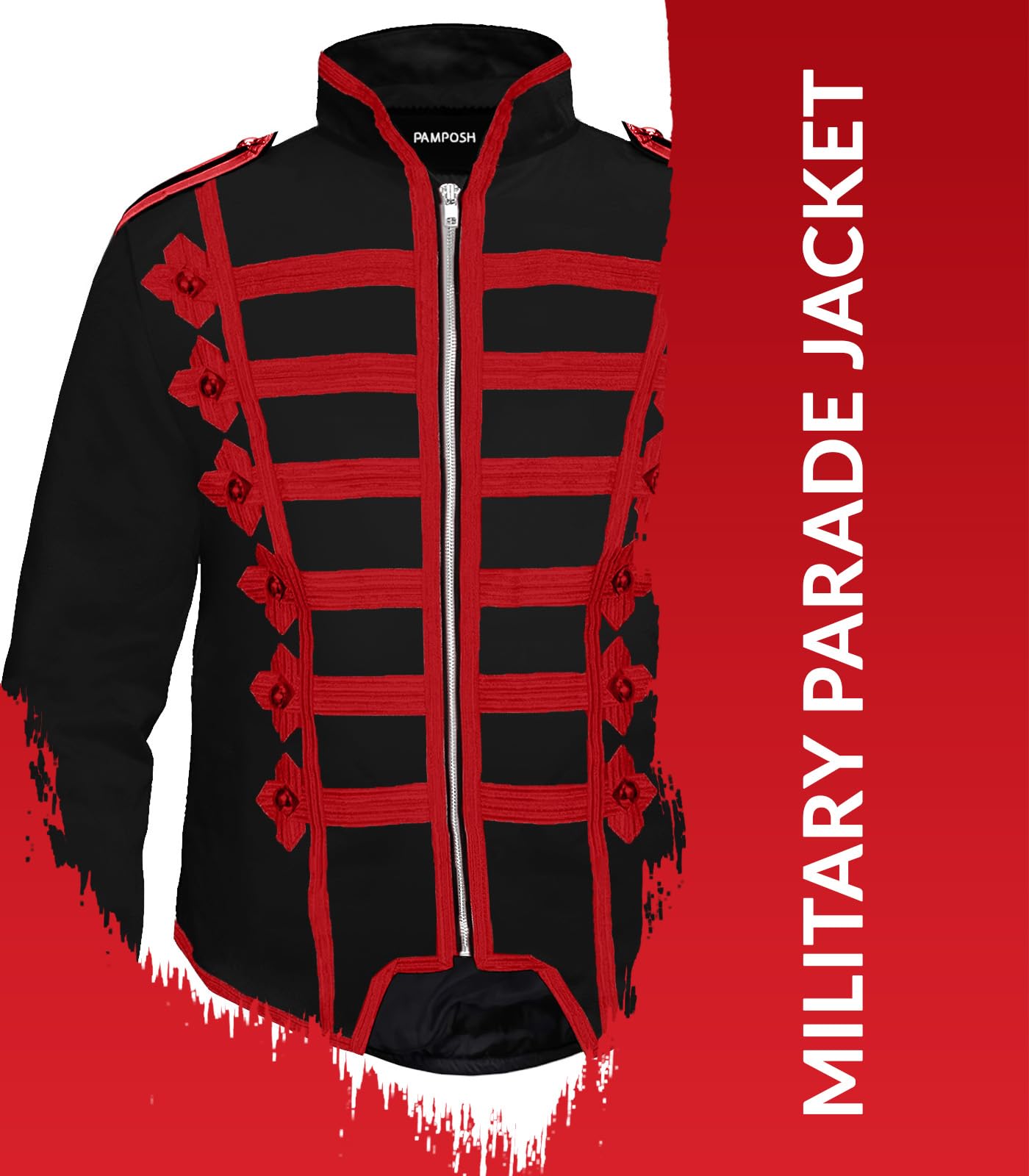 Pamposh Steampunk Hussar Napoleon Military Drummer Parade Jacke