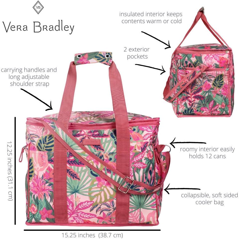 Vera Bradley Leak Resistant Insulated Cooler Bag Large Capacity, S