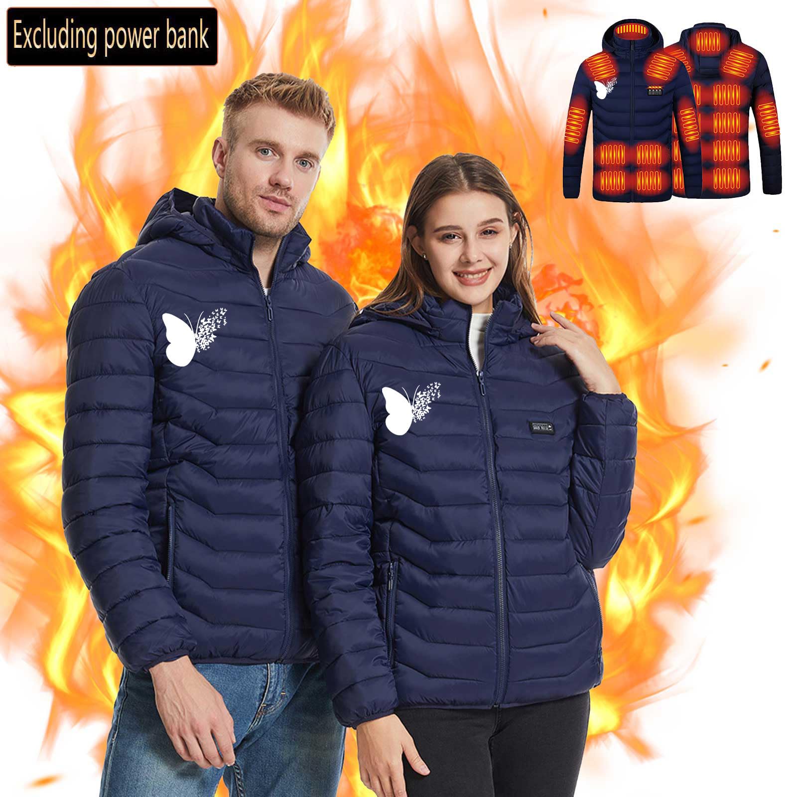 KQIVAM Veste Chauffante Hommes Femmes, Doudoune Manteau Chauffant Électrique USB Lavable avec 3 Niveaux de Chauffage et 21 Zones Chauffage pour Ski Pêche Randonnée Plein Air Blouson