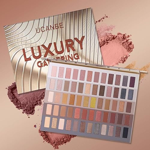 Miniatura 10 de UCANBE Luxury Gathering - Paleta de maquillaje de sombra de ojos neutra, brillo mate mate con purpurina sutil, sombra de ojos sutiles, desnudos de