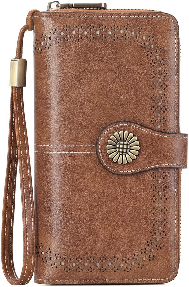 SENDEFN Wallet for Women RFID Blocking Leather Clutch Long Purse Large Capacity Credit Card Holder Wristlet - Image 8