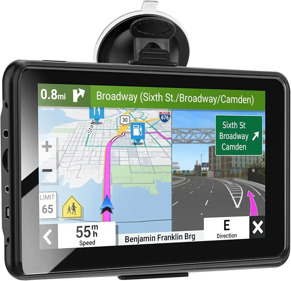 Navegação GPS atualizada 2026 para carro, caminhão, GPS, motoristas comerciais, mapa da América do Norte/Sul de 16G, orientação de direção de virada de voz, atualização gratuita do mapa vitalício