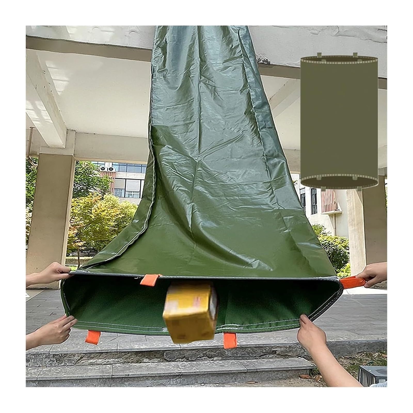Tymczasowy zsyp budowlany, Zsyp rozładunkowy płótna 6-32x2m(Green,8x2m)