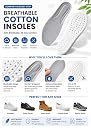 GLAMAXY Memory Foam Shoe Insoles, Elastic Shock Absorbing Height Increasing Sports Shoe Insoles For Men And Women Cuttable Soft Breathable Honeycomb Orthotic Replacement Inserts (Size EU 40-46) 1 Pair gallery image