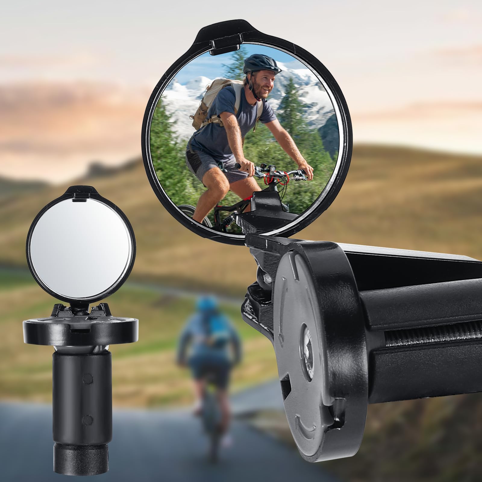 Specchietto bici, 2 Pezzi Specchietto Retrovisore Bicicletta, HD 360 ° Regolabile Specchietti Bici, Mini Specchietto bicicletta, Bici da Corsa, per Manubri 16-22 mm, per bicicletta, mountain bike