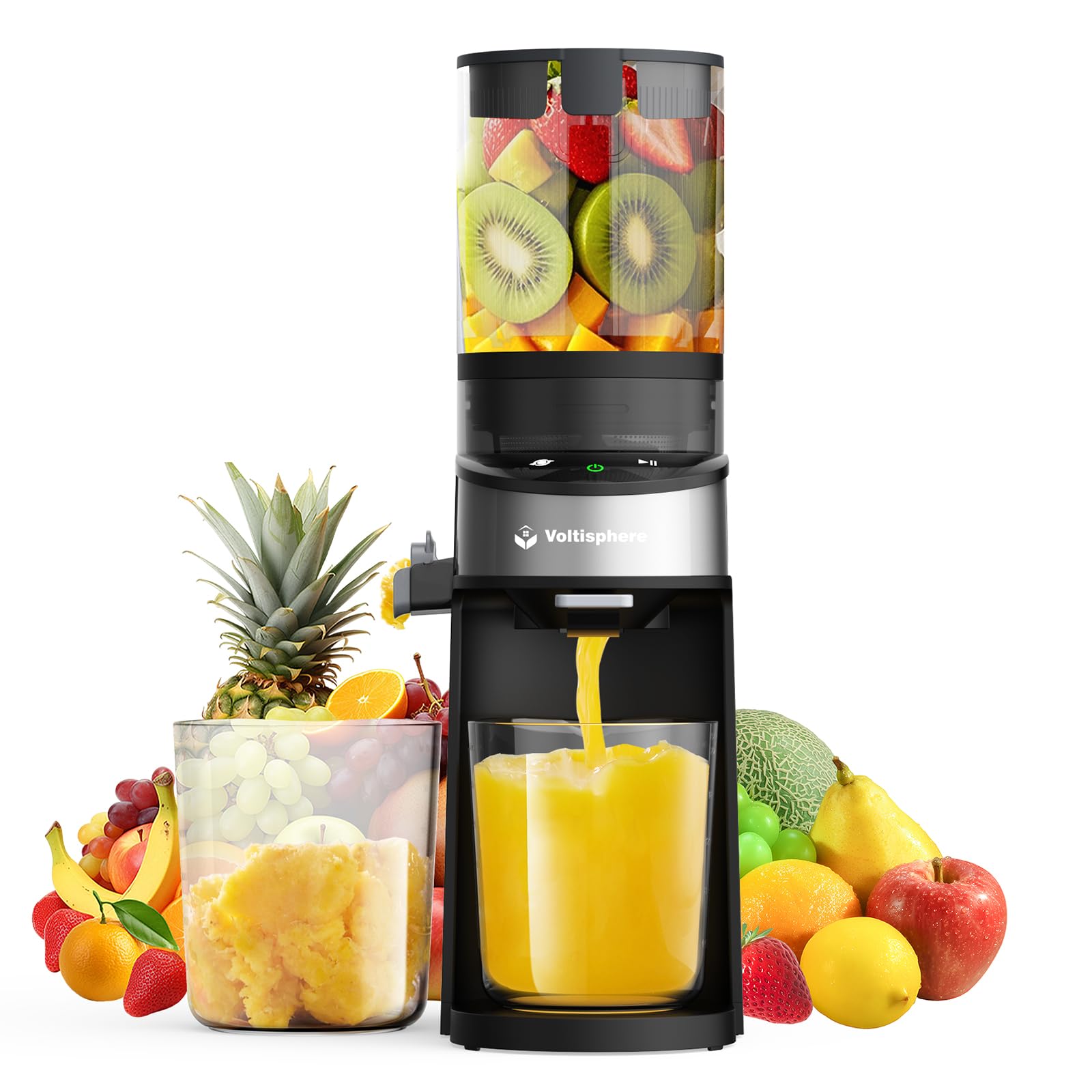 Cold Press Juicer 400W Juicer Machines 4 9Wide Feed Chute Slow Masticating Juicer for Whole Vegetables Fruits High