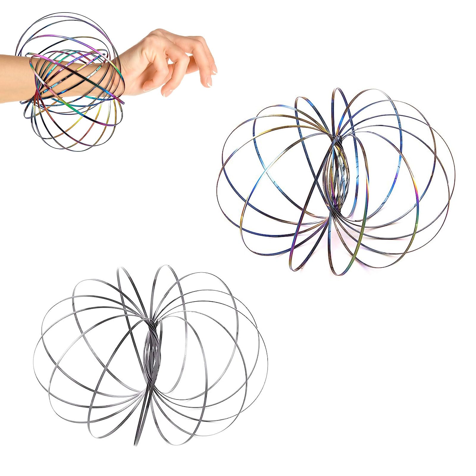 Durchflussringe Spielzeug 2 Stück - Magic Flow Anti-Stress Spiralen