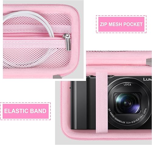 Miniatura 4 de Funda rígida de viaje para cámara digital Panasonic LUMIX LX10  ZS200D  ZS200  ZS80D  ZS80  ZS100  ZS70  ZS60 4K, funda protectora con bolsillo de
