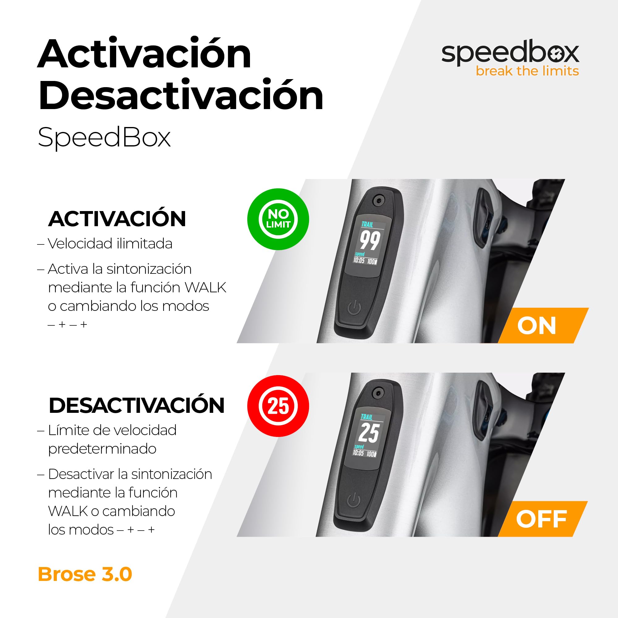 SpeedBox 3.0 B.Tuning (con Bluetooth) Compatible con Brose/Chip de Tuning para Bicicletas eléctricas con Motores Brose o Specialized/Aplicación SpeedBox