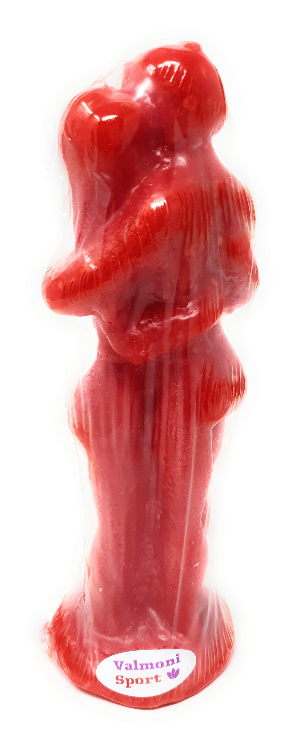 Candela per rituale d’amore e passione, a forma di coppia che si abbraccia, rossa, con istruzioni (lingua italiana non garantita), realizzata artigianalmente