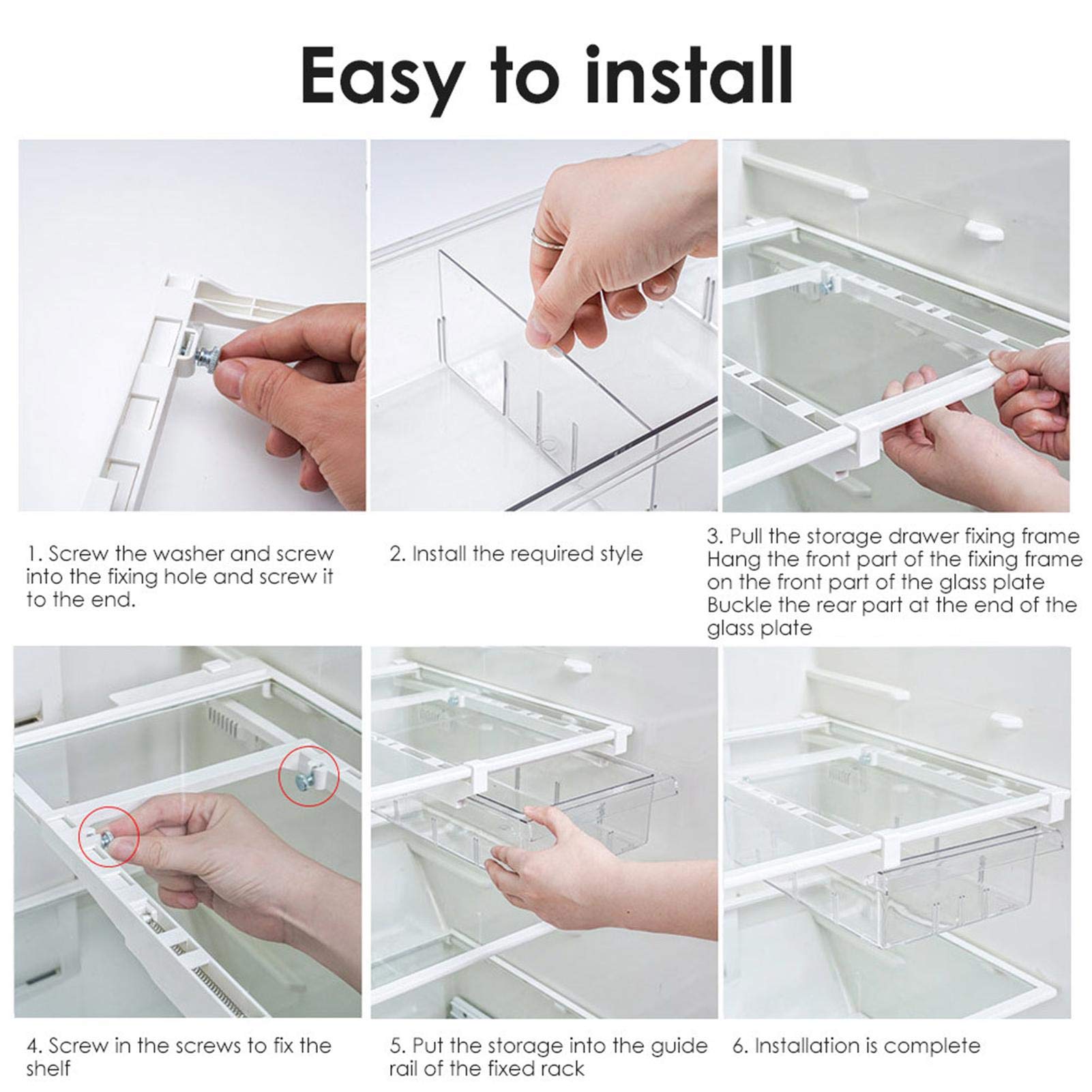 SHINING HOUSE Boite Rangement Frigo Réfrigérateur Escamotable Avec SHINING HOUSE Boite Rangement Frigo Réfrigérateur Escamotable Avec