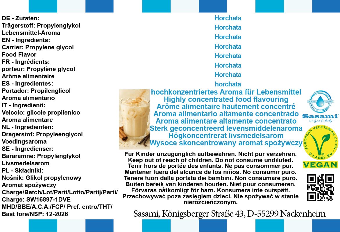 Horchata aroma concentrado - Vegano - Sasami - 10ml
