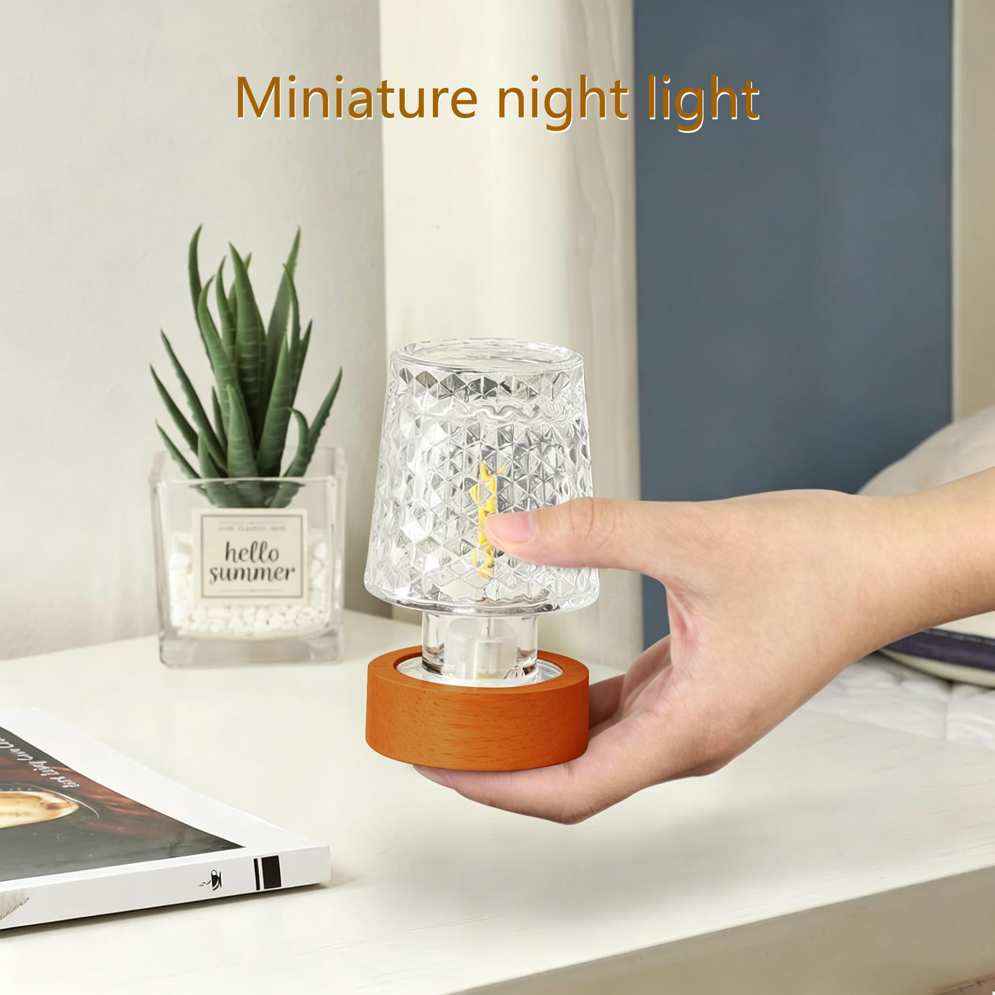 Best Fairy Lamp Vintage Picks for Cozy Rooms in 2026 4 GZWANHANGMY Mini Soft Warm LED Night Light, Battery Operated Portable Glass Lamp - product photo