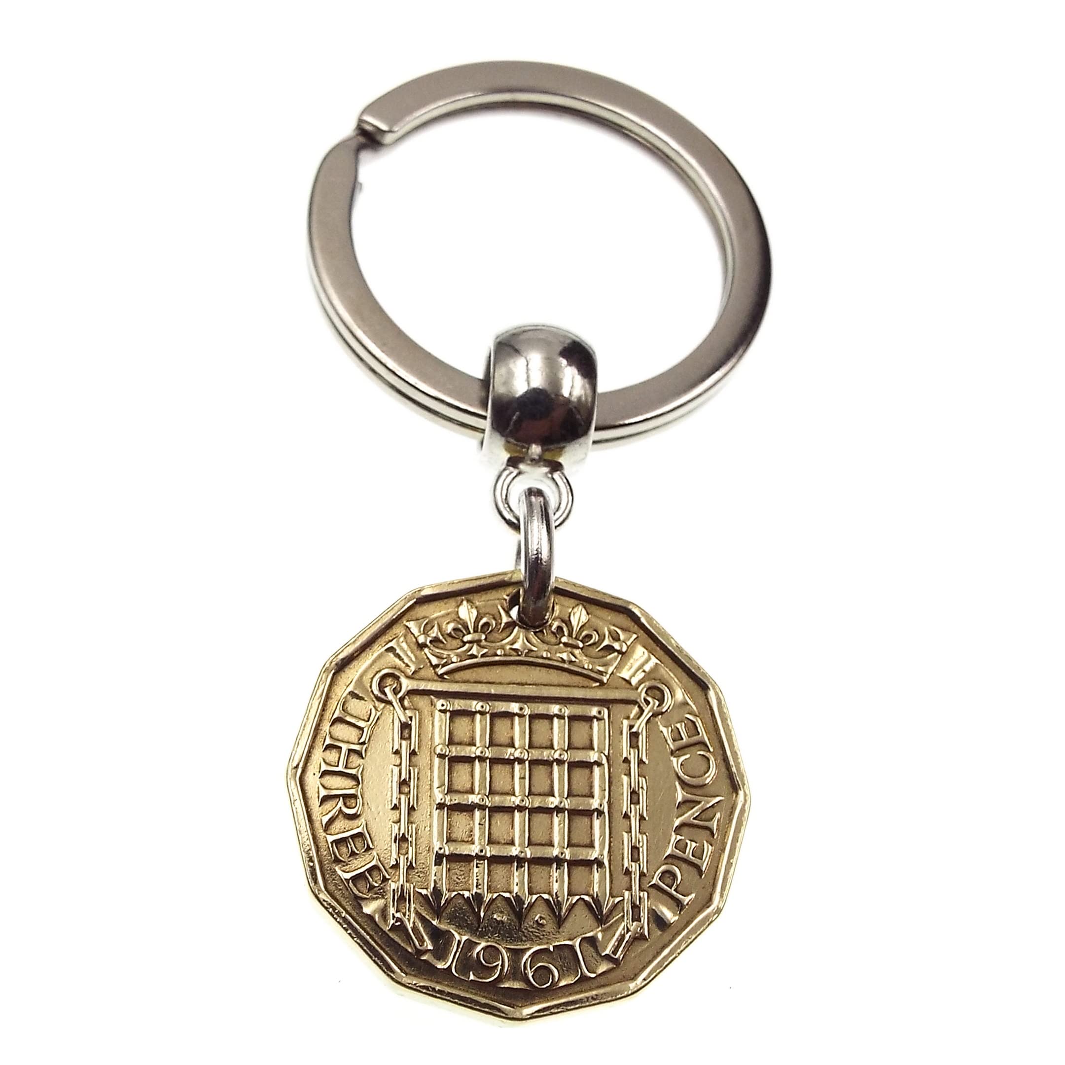 A Silver Dream 1961 Brass Threepence Coin Keyring