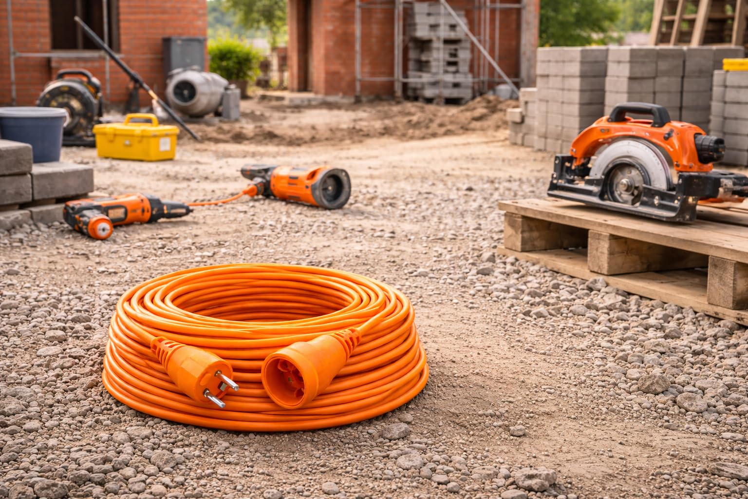 Verlängerungskabel 50m 220–240V, 10A, Robustes Stromkabel für Garten, Baustelle, Werkstatt und Camping, extra Lange Reichweite, Flexible PVC-Isolierung