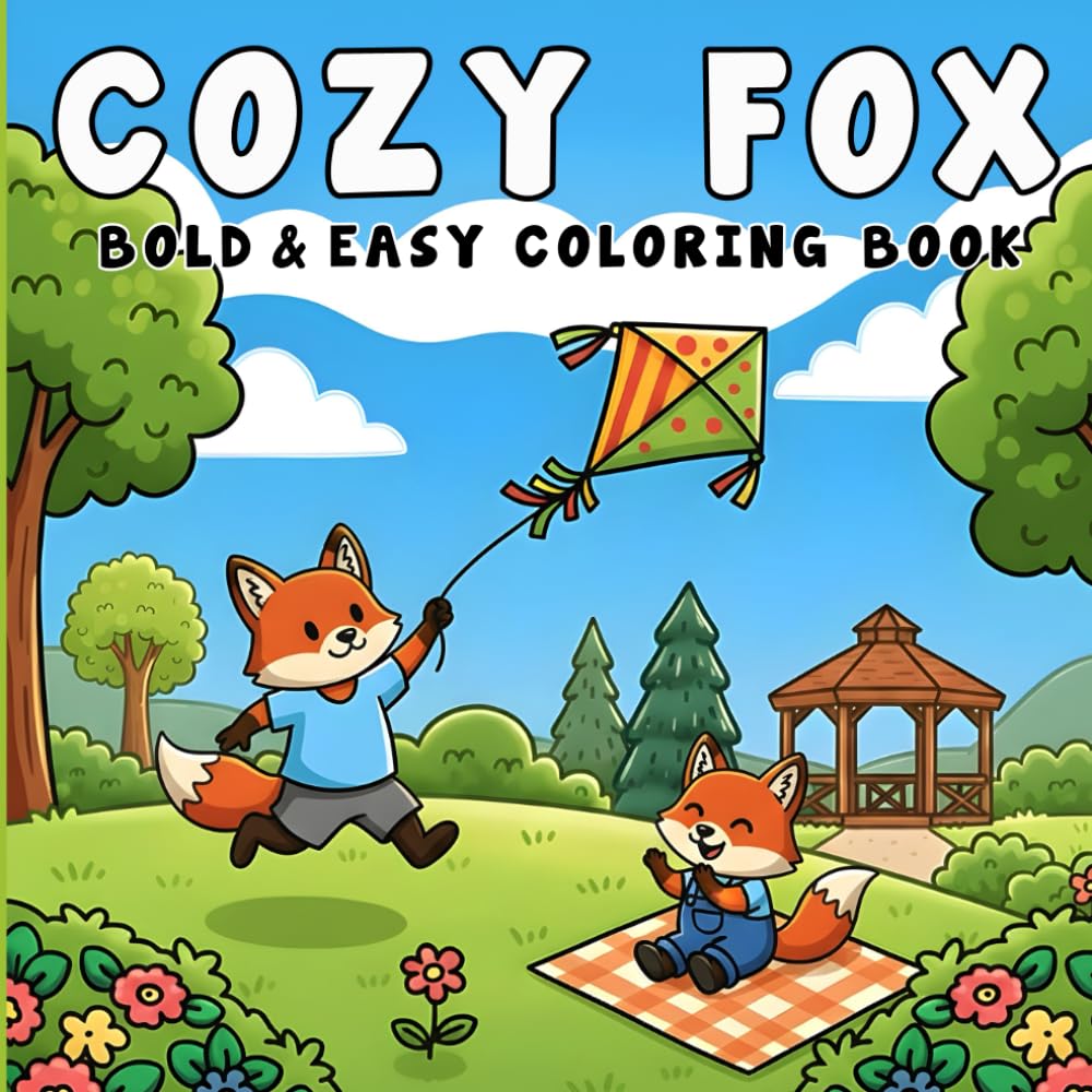 Cozy Fox Coloring Book: Bold and Easy Coloring Pages Featuring Beautiful Fox for Teens and Adults, Relax and Unwind
