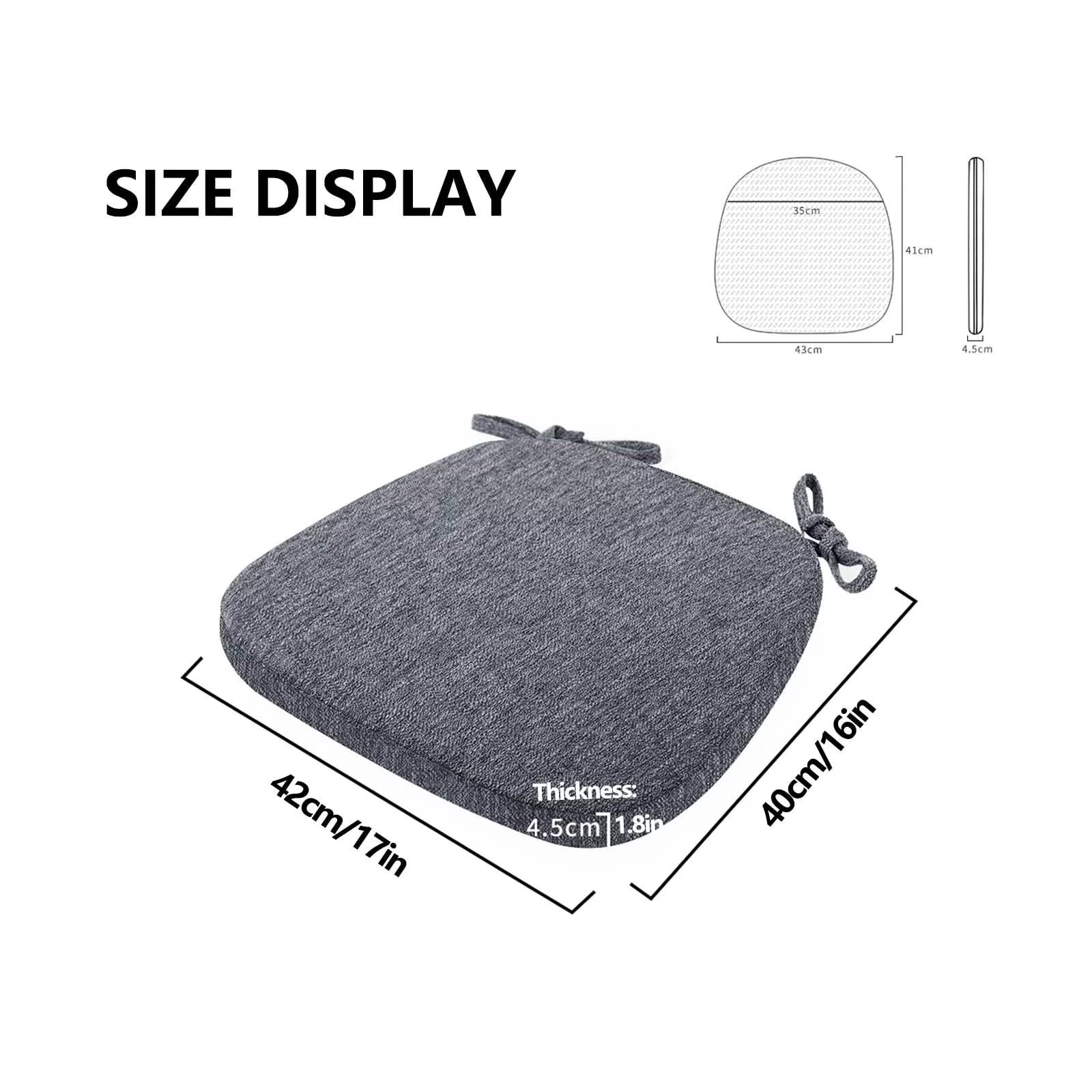 Sitzkissen Stuhl 4er Set, Stuhlkissen 40x40 Mit BäNdern Landhaus, Sitzpolster Stuhl Halbrund 4 StüCk, rutschfest Sitzkissens KüChenstuhl 4.5cm Dick Sitzpolster Gepolstertes Beige