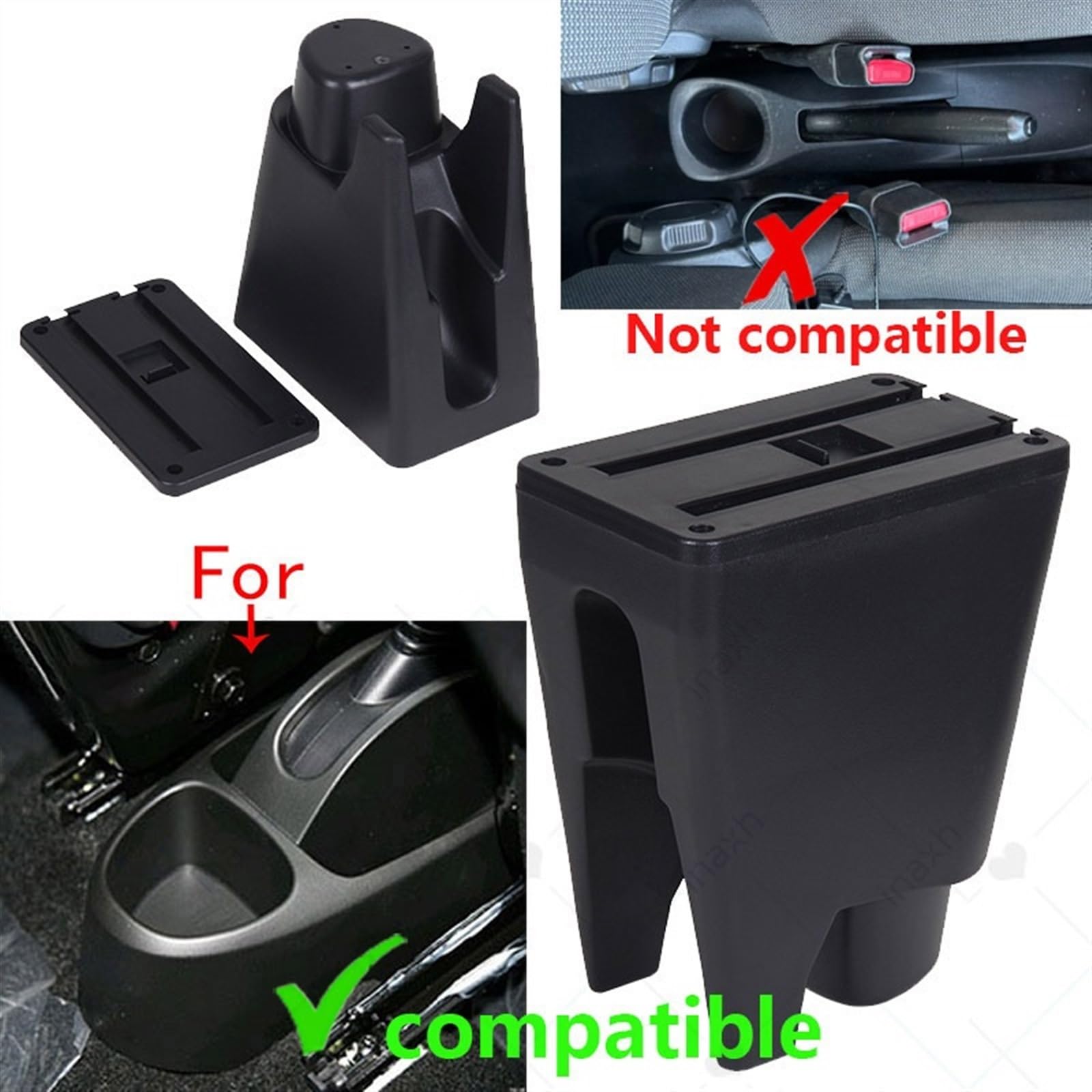 Pasuje do podłokietnika Peugeot 107 dla Citroen C1 dla Toyota Etios Aygo BJ podłokietnik ze schowkiem akcesoria samochodowe pudełko sklepowe części wewnętrzne szczegóły USB (Material : B2 Black
