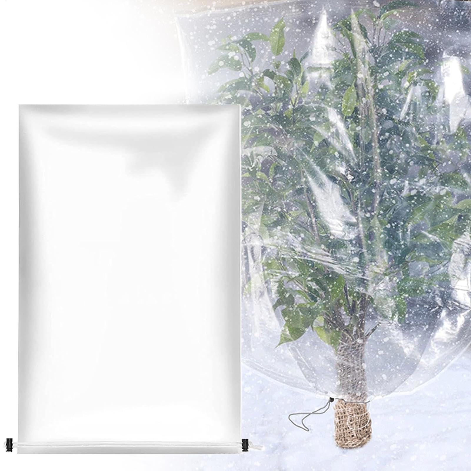 Housse Transparente Pour - Protection Contre Le Gel - Sac Transparent Pour Serre | Housse Imperméable En Polyéthylène Pour D'hiver Avec Cordon De