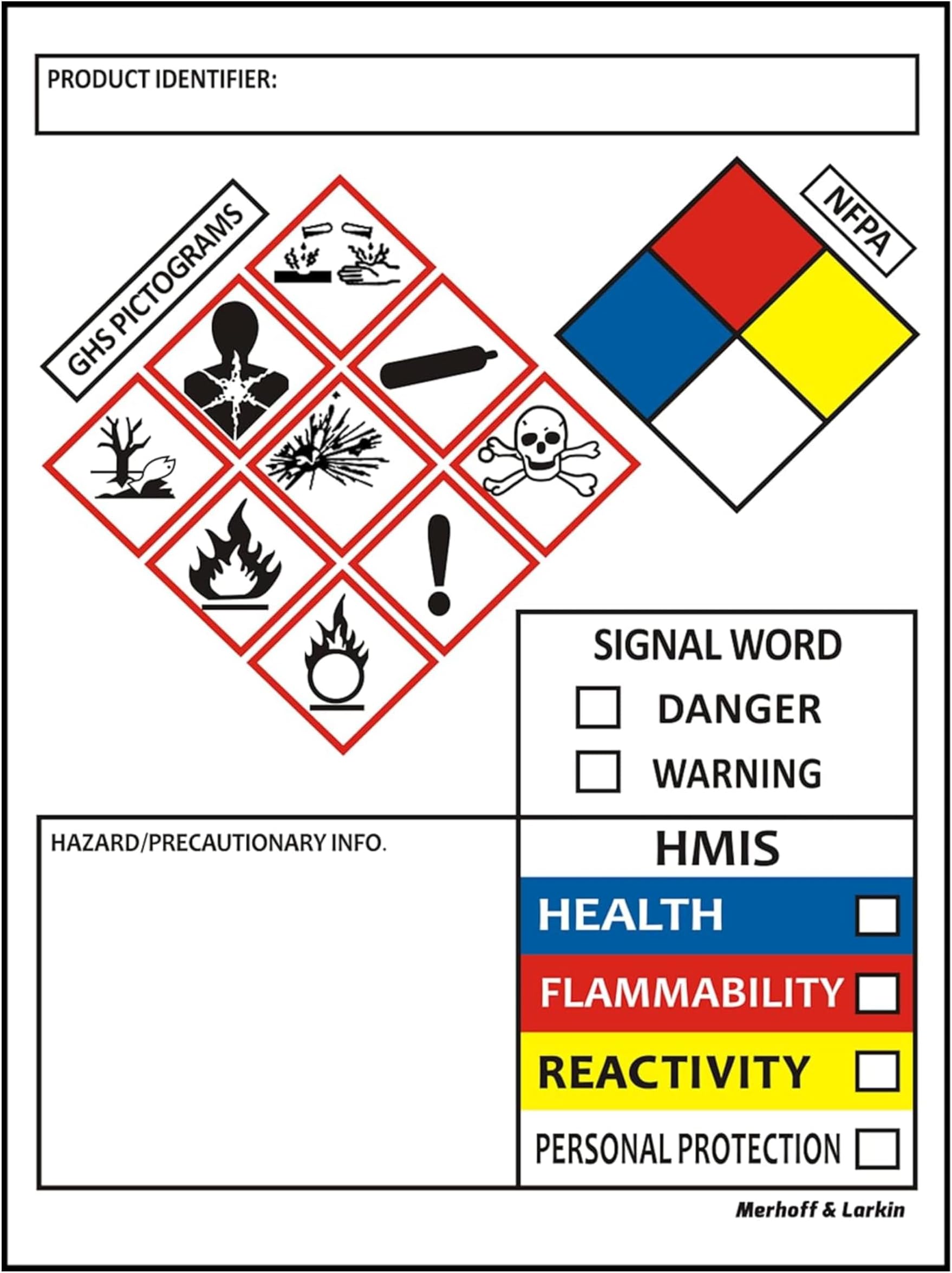 SDS OSHA Data Labels for Chemical Safety 4 x 3 Inches | Perforated Roll of 250 MSDS Stickers with GHS Pictograms & Easy Separating | HMIS & Hazard Compliant | for Secondary Containers