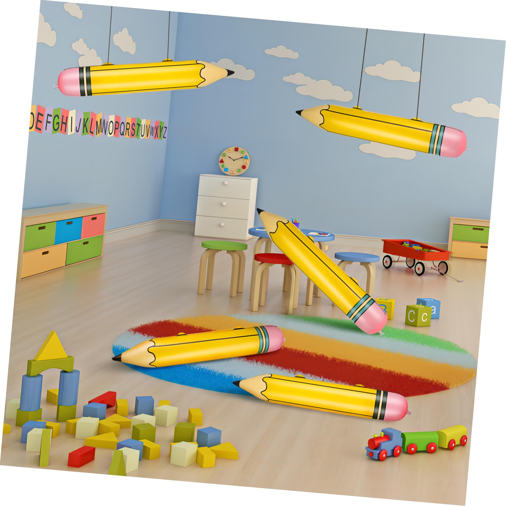 ERINGOGO 12 Stück Teiliges Aufblasbares Jumbo Bleistift aus Robustem PVC Realistische Schuldeko für Back-to-school Partys Wettbewerbe und Buchmessen Leicht Langlebig