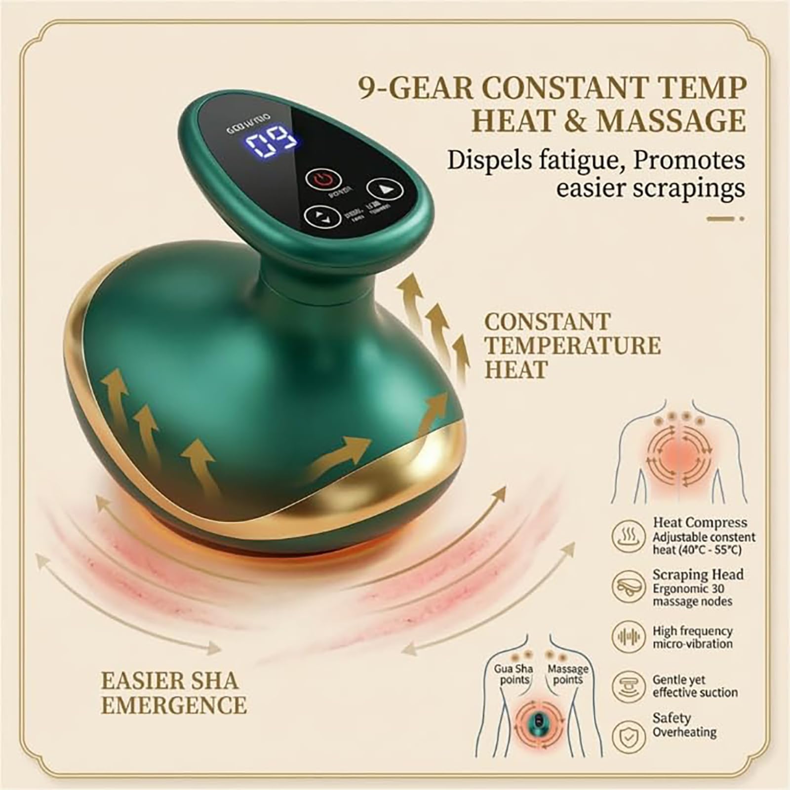 Anti Cellulite Massager, Masajeador eléctrico Gua Sha 4 en 1,9 Suction Levels, Piel Más Firme y Mejor Circulación Sanguínea,para Muslos Abdomen Hombros