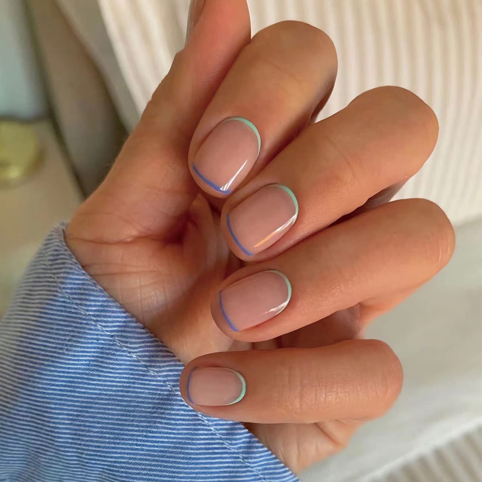 french tip press on nails short