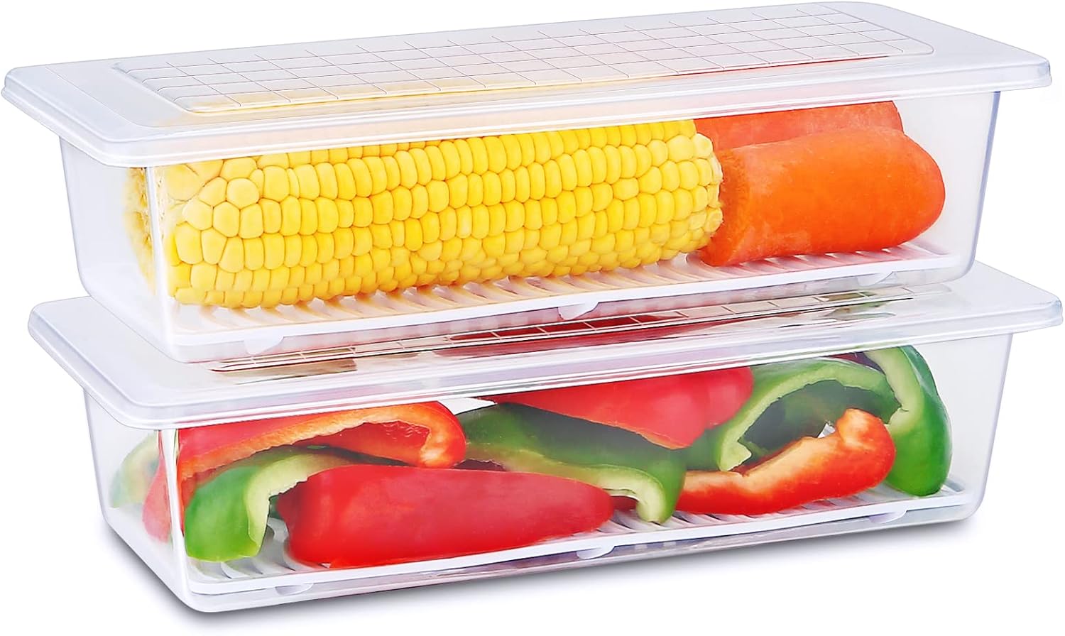 Fruit Containers for Fridge 2 packs Food Storage