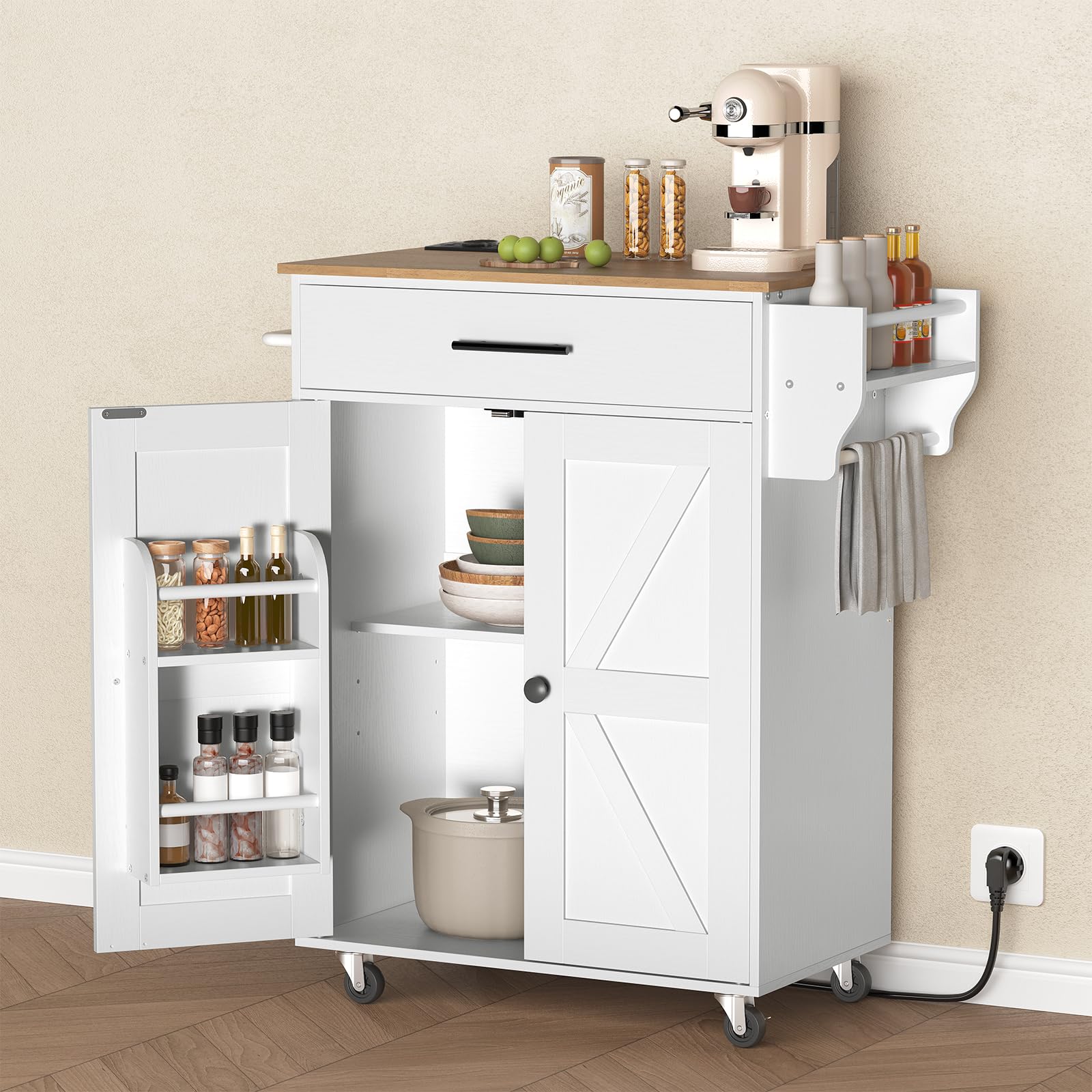 Yaheetech Desserte à Roulettes Étagère De Cuisine Desserte Mobile Étagère De Rangement Avec