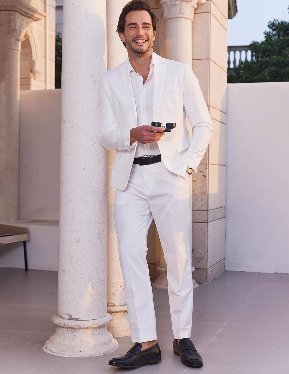 COOFANDY Men's 2 Piece Suits Classic Fit 2 Button Dress Suits Tuxedo Jacket Blazer for Wedding Business Dinner Prom - Image 4