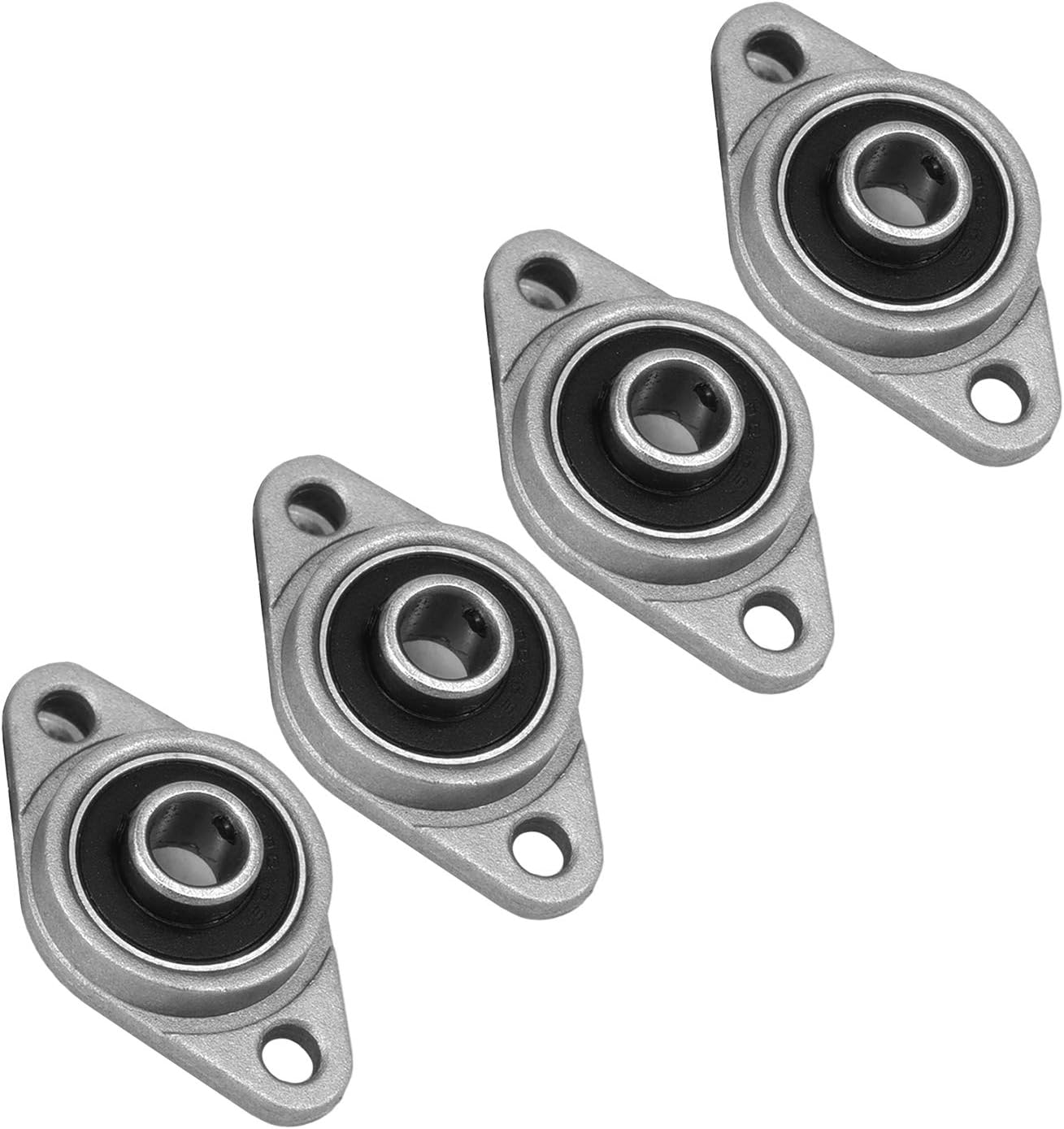 4pcs KFL08 3D Printer Parts Horizontal 8mm Diameter Zinc Alloy Housing Pillow Block Bearing (Silver-Pillow Block Bearing KFL08)