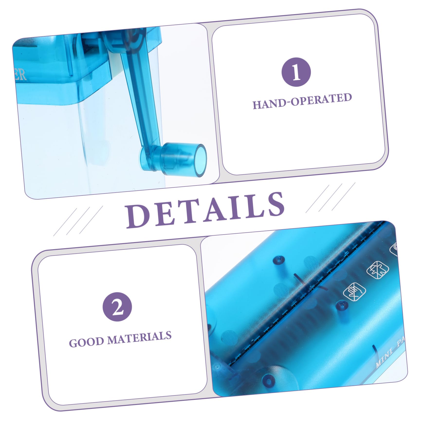 Distruggidocumenti Manuale Compatto Blu in Abs e Acciaio Inox