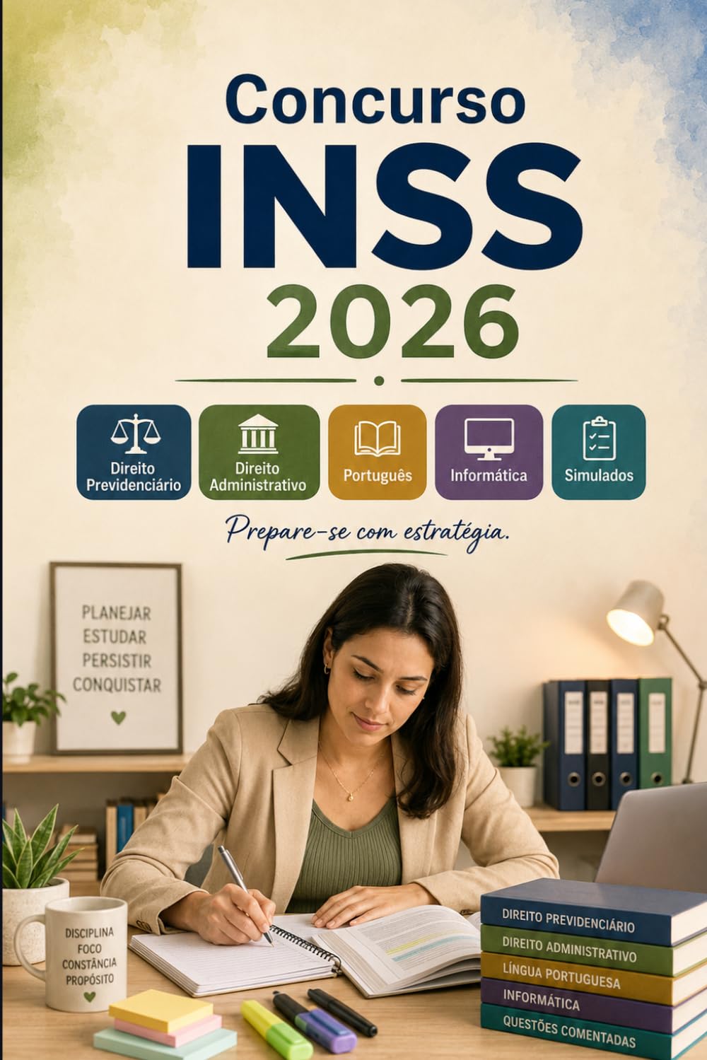 Concurso INSS 2026: Preparação completa para Técnico e Analista do INSS: direito previdenciário, administrativo, constitucional, português, informática, raciocínio lógico e simulados