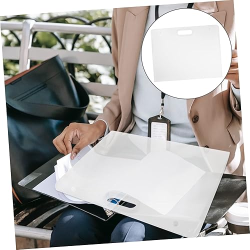 Miniatura 7 de STOBOK Sobres de plástico transparente con clip de almacenamiento, carpetas de bolsillo, organizador de plástico pequeño, suministros de oficina,