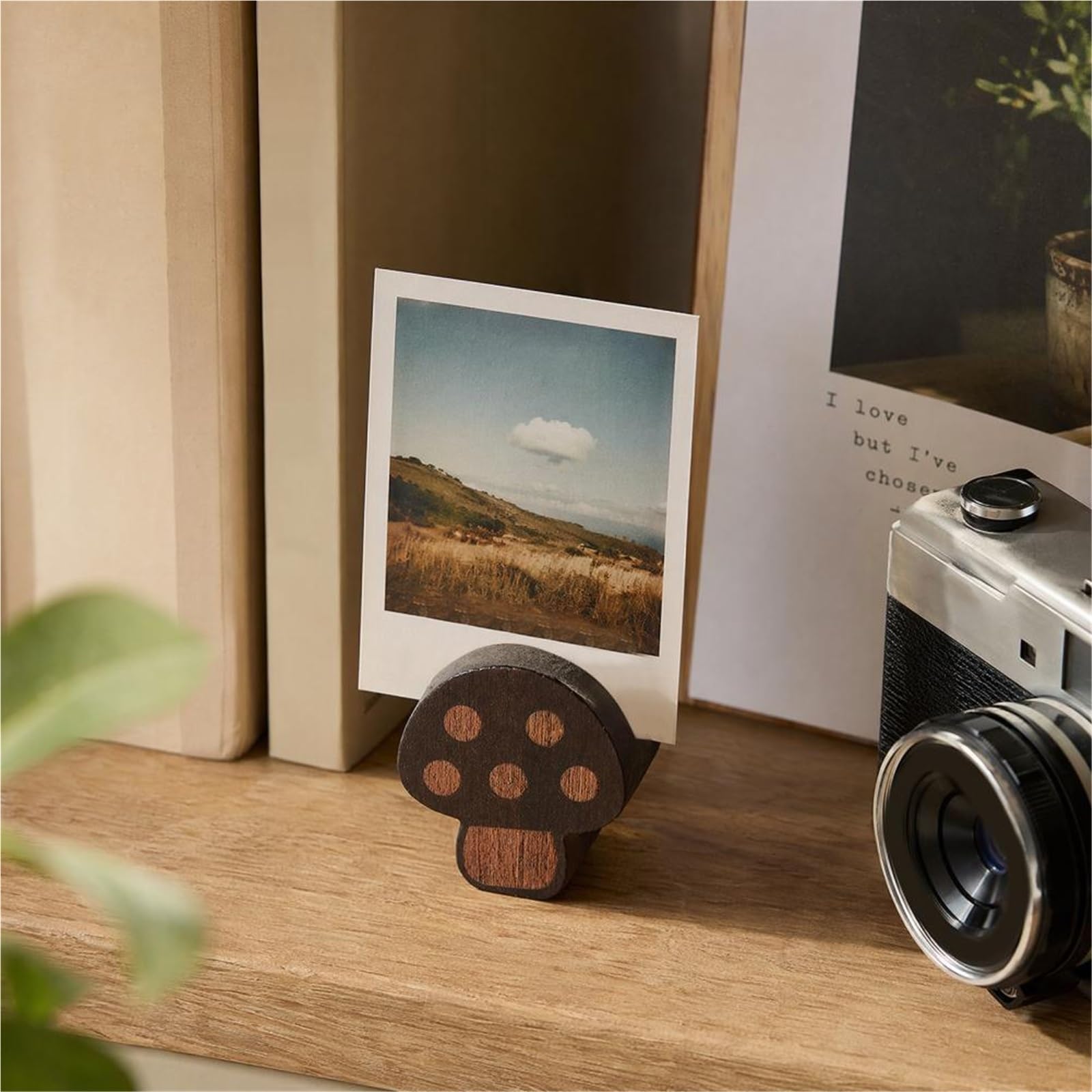 30PCS Portacarte in legno Fungo in segnaposto Mini Riccio Numero da tavolo Stand Agriturismo Nota Display fotografico for la casa per Matrimoni,Ristoranti