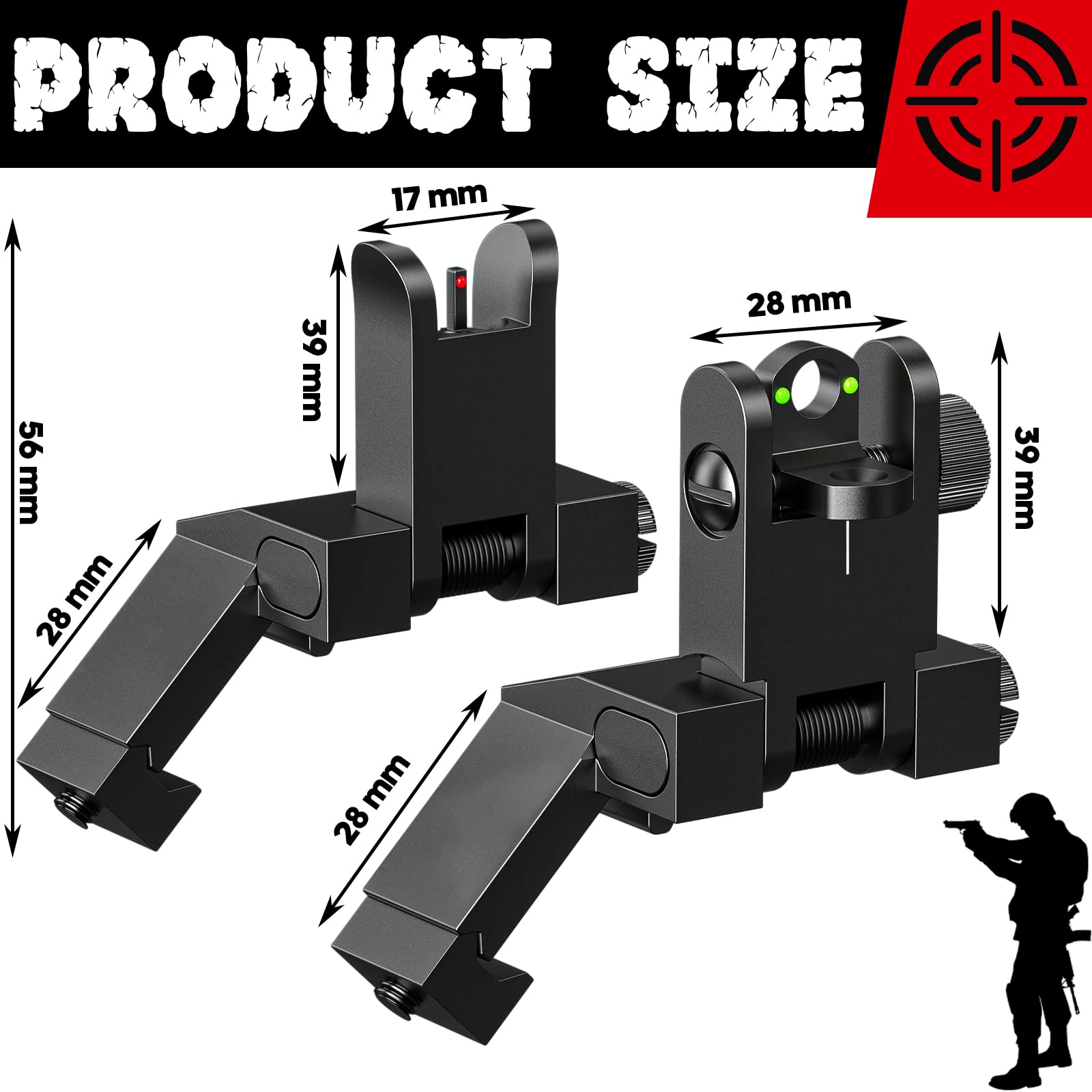 R2 Iron Sight 45 Degree Offset Hinged : Amazon.de: Sports & Outdoors