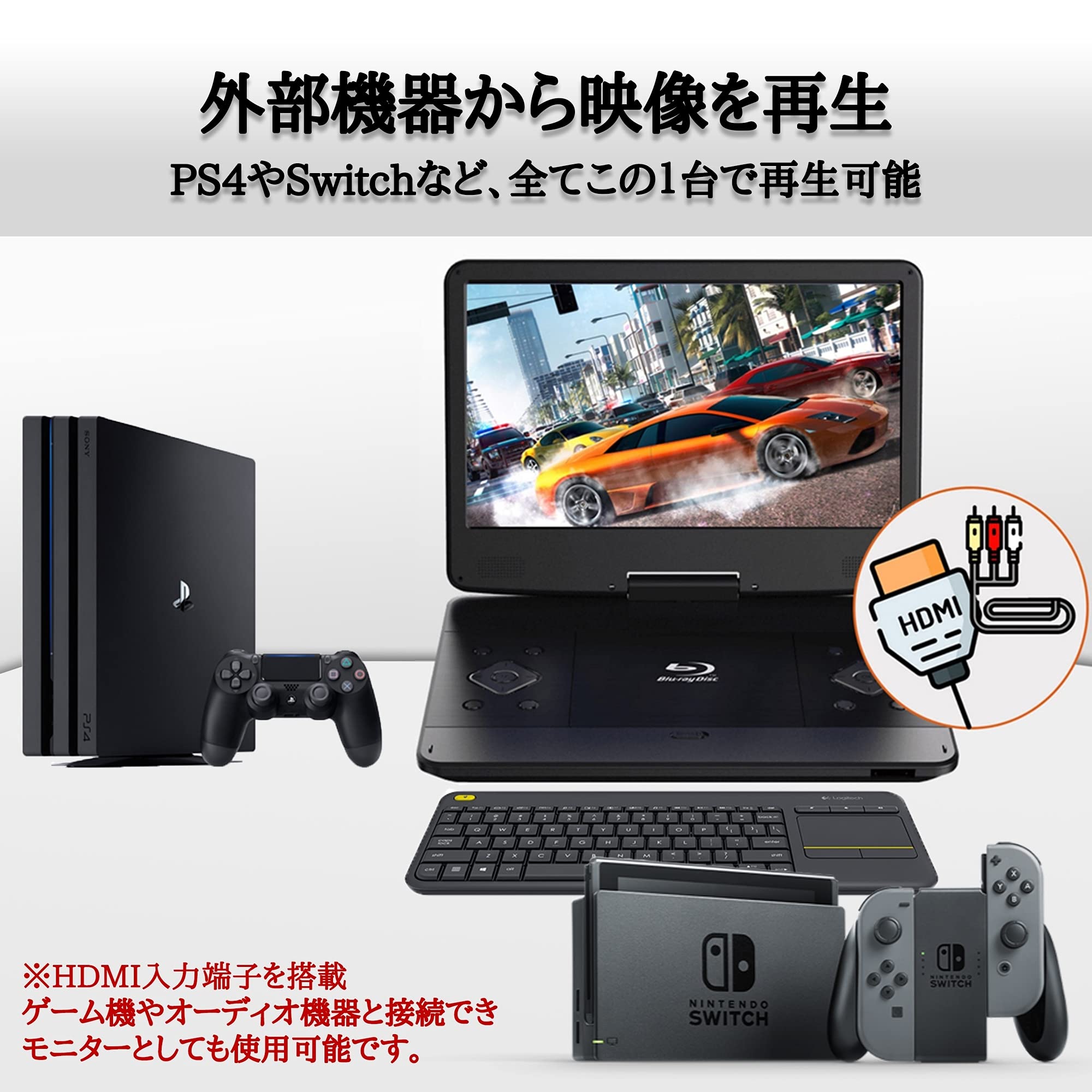 Amazon | ポータブルdvdプレーヤー ポータブルブルーレイプレーヤー bd