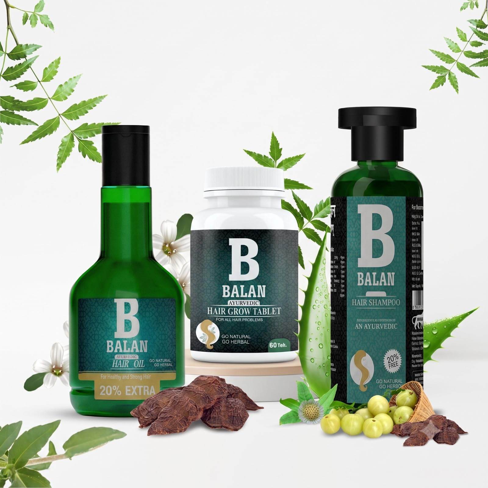 Balan Complete Ayurvedic Hair Treatment | Oil for Nourishment(100ml + 20ml Free) | Shampoo for Smoothness(100ml + 20ml Free) | Tablet to balance Biotin(60 Tablets) | Completely safe with No Side-Effects | For both Men & Women-image-22