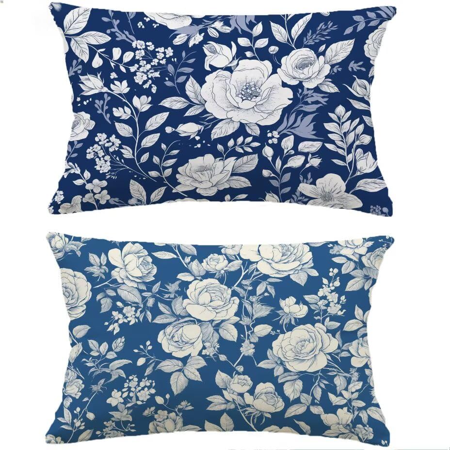 Housse de Coussin de Jardin Imperméable Bleu Marine : Décoration Salon de Jardin M-P41