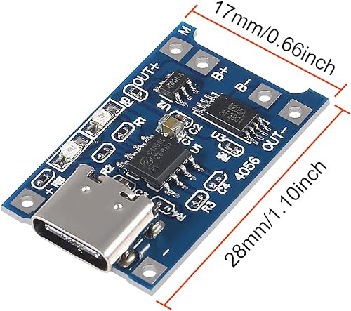 Miniatura 6 de TP4056 Placa de carga tipo C - Cargador de batería de litio 18650 de 20 piezas con protección y funciones duales