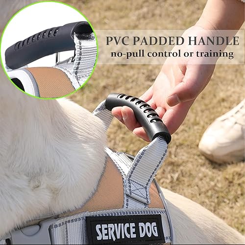 Miniatura 4 de Chaleco de servicio para perro, arnés para perro de servicio de entrenamiento sin tirones y correa de 5 pies, chaleco ajustable de nailon