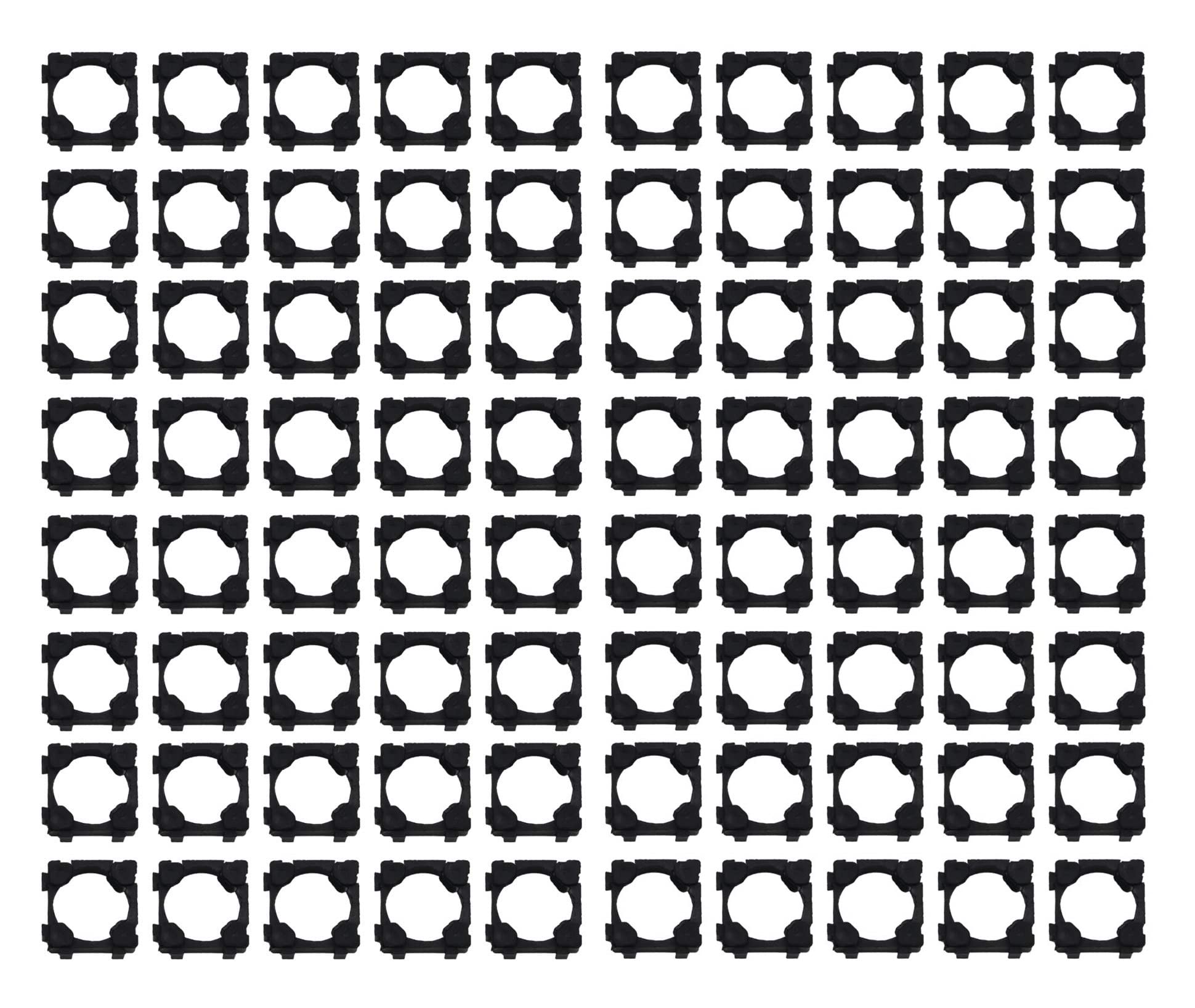 INVENTO 80Pcs 18650 Holder Lithium Battery Safety Spacer Plastic Holder 22x22mm for DIY Battery Pack Making-image-13
