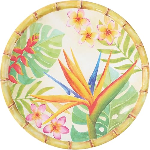 Miniatura 7 de UP ware Bird of Paradise - Juego de vajilla de melamina de 12 piezas, juego de platos para exteriores, juegos de platos y cuencos, servicio para 4,