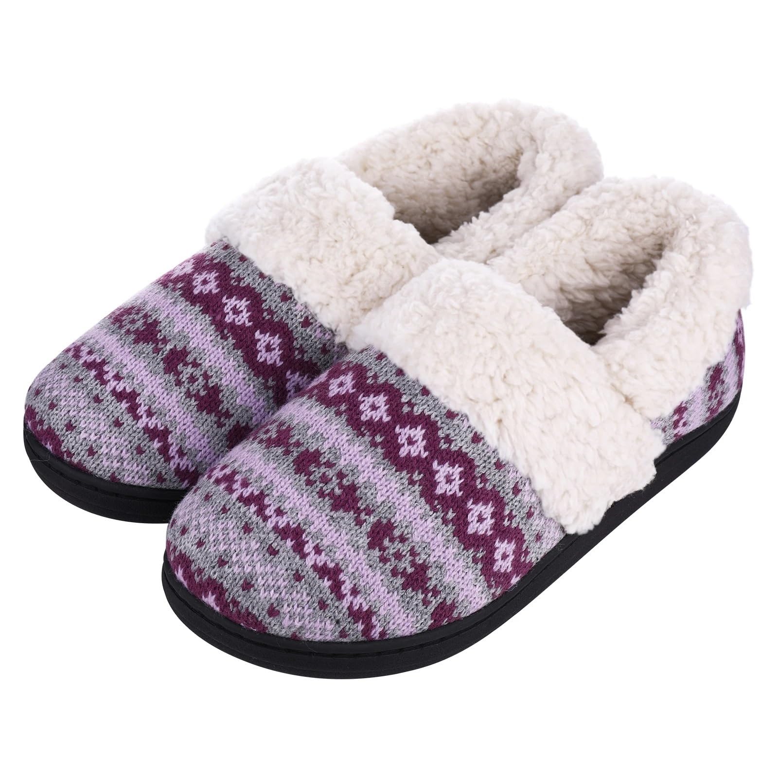 Inverno Pantofole Donna Pantofole invernali in cotone caldo for le donne Pantofole da casa in morbida memory foam for interni Comode scarpe da camera calde Pantofola casual(Purple5,44-45(10.4-10.6inch