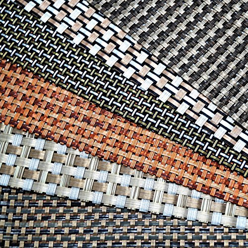 Image of Story@Home PVC Heat Resistant Placemat Washable Non-Slip Table Mats Set of 4 for Dining Kitchen Restaurant Table Decoration, (45x30 cm, Checks) - Copper