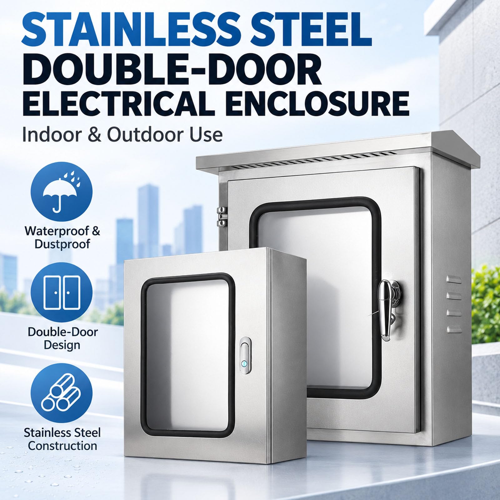 Gabinete Eléctrico Acero Inoxidable 304 Caja Control Metálica Impermeable