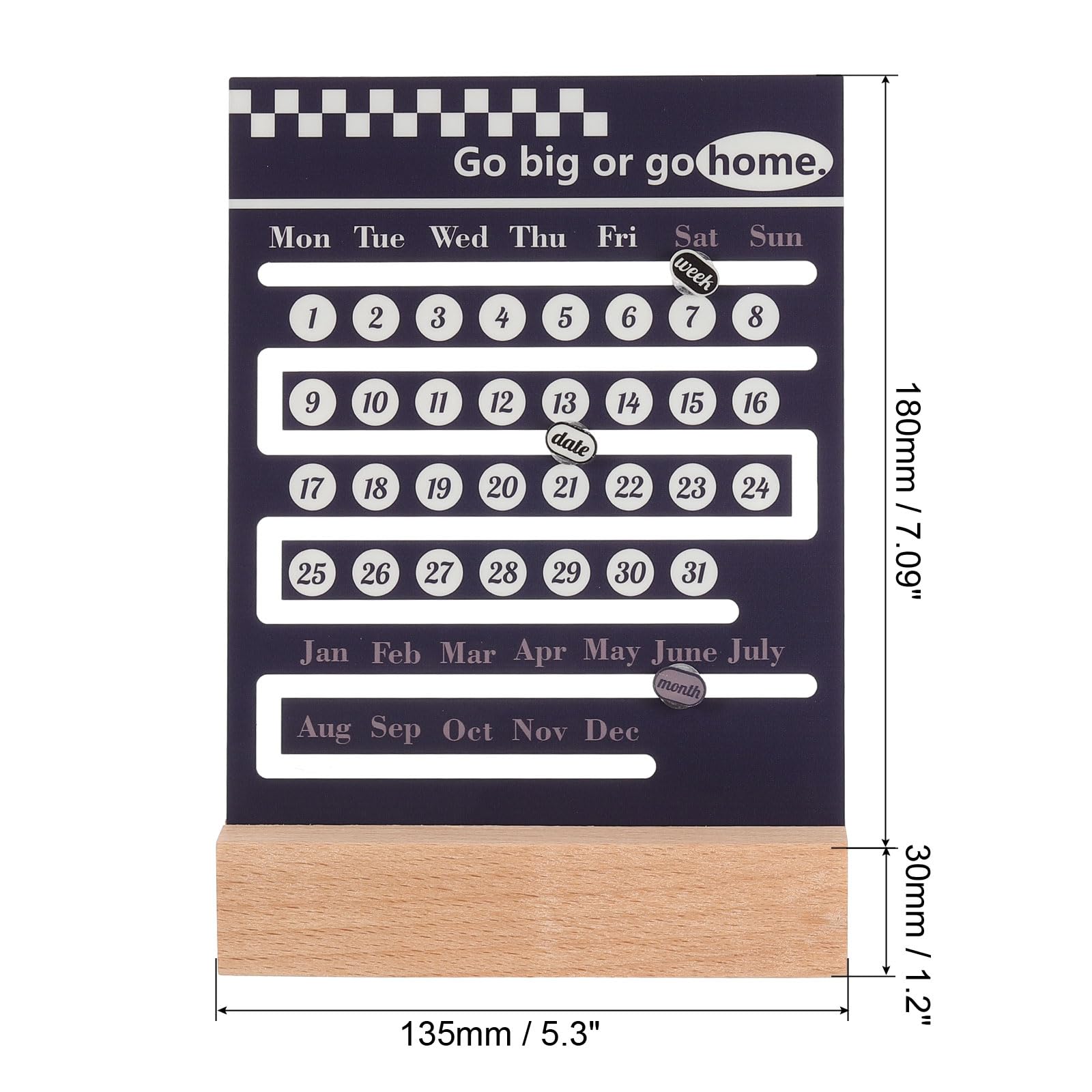 PATIKIL Wood Perpetual Calendar - Image 2