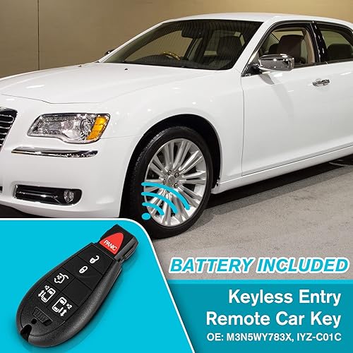 Miniatura 2 de Llavero de coche con control remoto de entrada sin llave 433Mhz M3N5WY783X IYZ-C01C para Chrysler Town & Country 2008-2016, Dodge